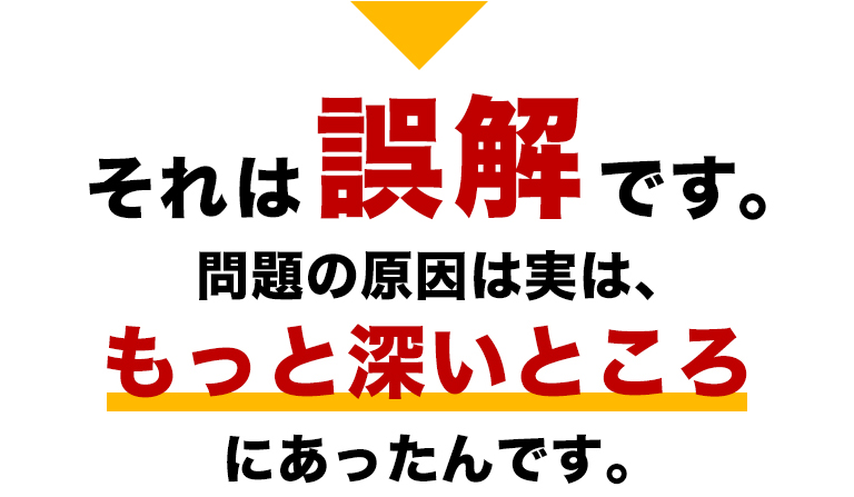それは誤解です。問題の原因は実は、もっと深いところにあったんです。